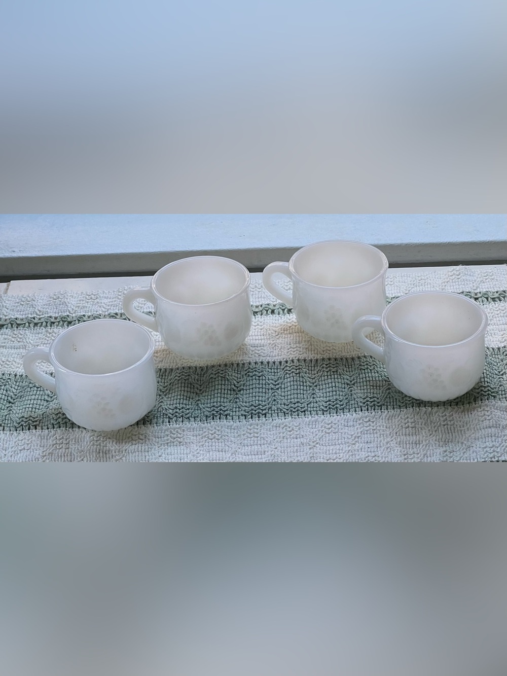 Vintage Milk Glass Punch Cups (4)